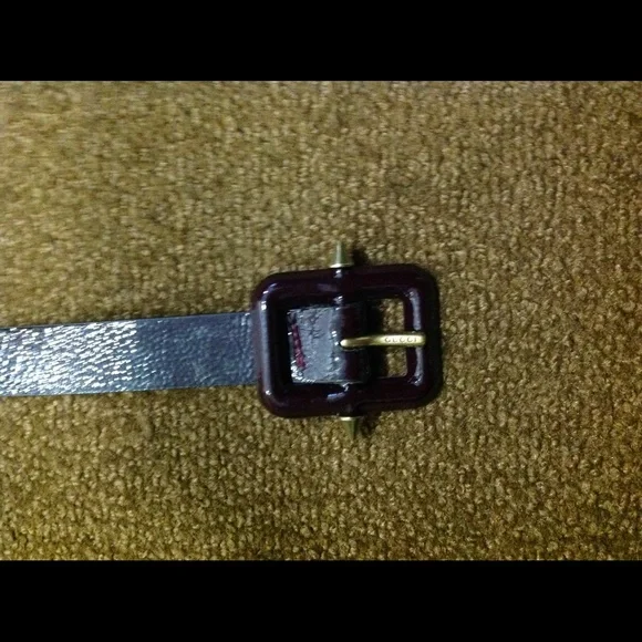 Gucci Dark Maroon and Gold Women's Belt - Picture 3 of 5